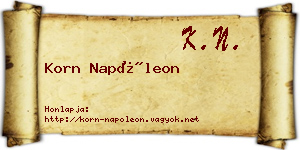 Korn Napóleon névjegykártya